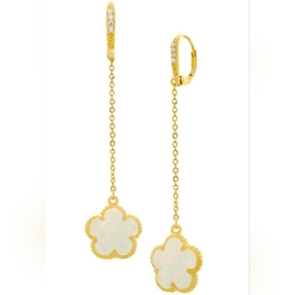 Jan-kou butterfly collection mother of pearl gold plated earrings